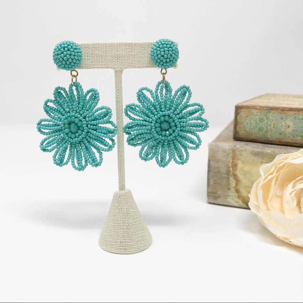 Flower beaded earrings